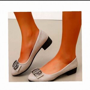 Women's Rhinestone Glitter Pumps with Buckle by Emery Rose 7.5